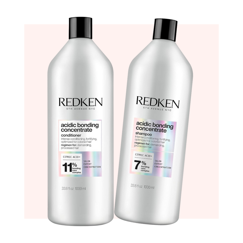 Redken Acidic Bonding Concentrate Liter Duo — Shampoo + Conditioner Set for Damaged Hair Repair
